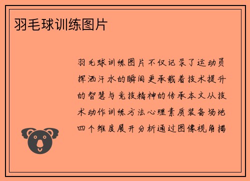 羽毛球训练图片